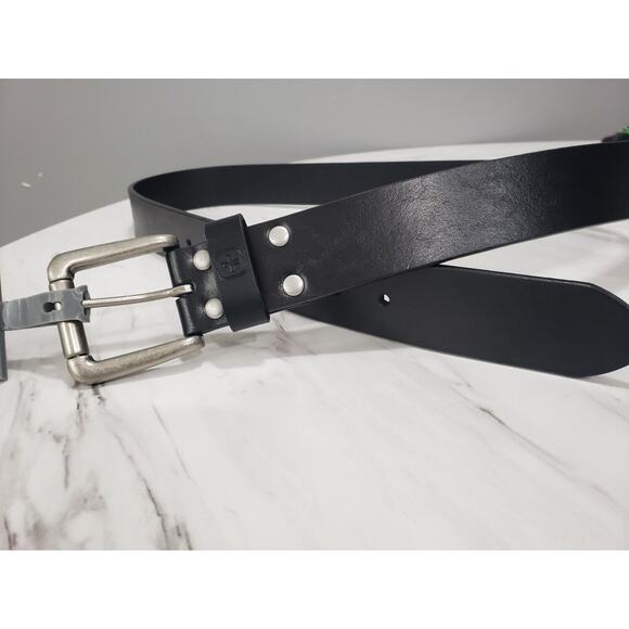 NEW Swiss Gear Belt Solid‎ Black Leather Size XL 40-44 inches Uniform - Picture 1 of 4